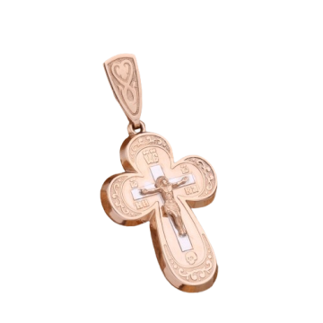 Cross from red gold of 585 assay value 