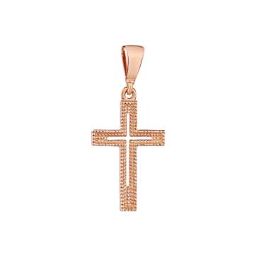 Cross from red gold of 585 assay value 