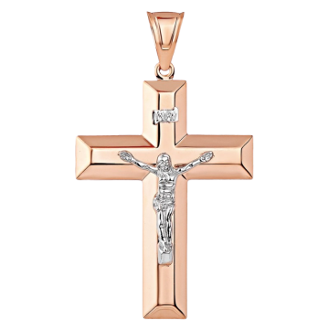 Cross from red gold of 585 assay value 
