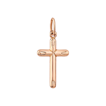 Cross from red and white gold of 585 assay value 