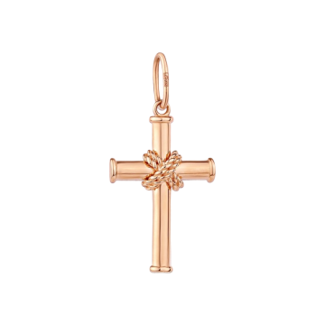 Cross from red gold of 585 assay value 