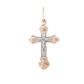Cross from red gold of 585 assay value 