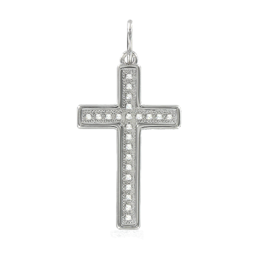 Kreuz Anhänger - 925er Sterling Silber mit Zirkonia 