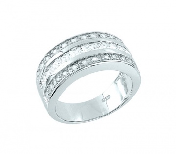 Damenring aus 925er Sterling Silber mit Zirkonia 