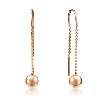 Ohrhänger als Durchzieher aus Rotgold 585° 