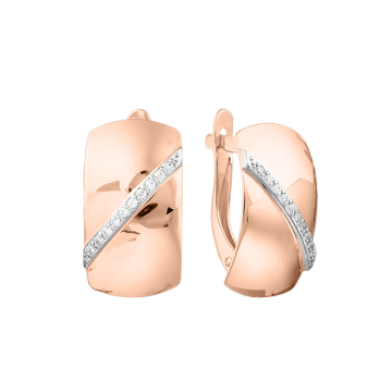 Ohrringe aus Rotgold 585° mit Zirkonia 
