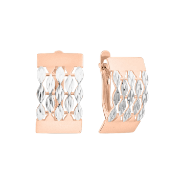 Серьги в красном и белом золоте 585 пробы 