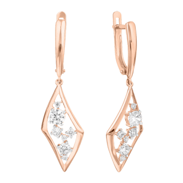 Ohrhänger aus Rotgold 585° mit Zirkonia 