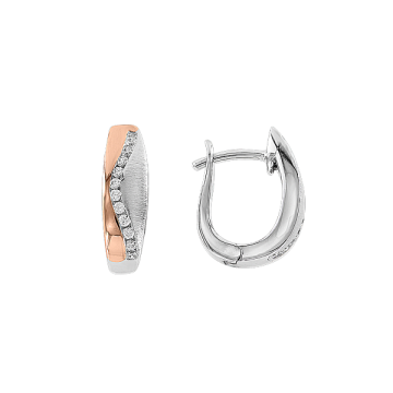 Ohrringe aus Silber 925° Rotgold vergoldet mit Zirkonia 