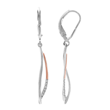 Ohrringe aus Silber 925° Rotgold vergoldet mit Zirkonia 