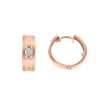 Earrings in red gold with cubic zirconia 