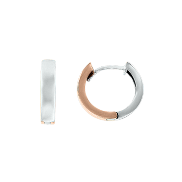 Earrings in red and white gold of 585 assay value 