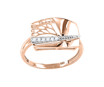 Damenring aus Rot/ Weißgold 585° mit Zirkonia 
