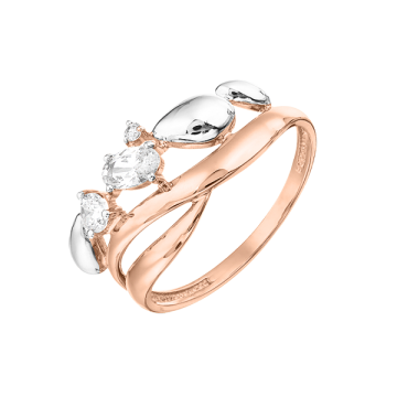 Damenring aus Rotgold 585° mit Zirkonia 