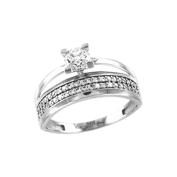 Damen-ring aus 925er Sterling Silber mit Zirkonia 