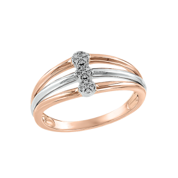 Damenring aus Rot/ Weißgold 585° mit Brillanten 