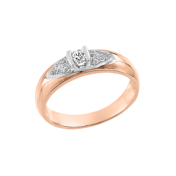 Damenring aus Rotgold 585° mit Brillanten 