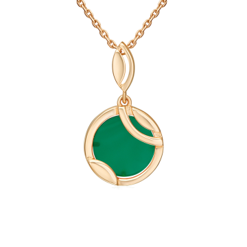 Anhänger aus Rotgold 585° mit grüner Achat 
