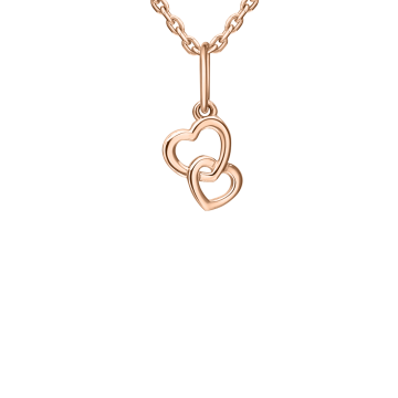 Pendant in red gold of 585 assay value 