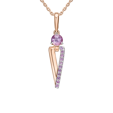 Anhänger aus Rotgold 585° mit Amethyst 