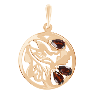 Anhänger aus Rotgold 585° mit Granat 