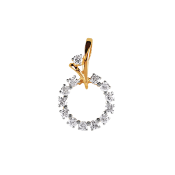 Pendants in red gold of 585 assay value with zirconia 