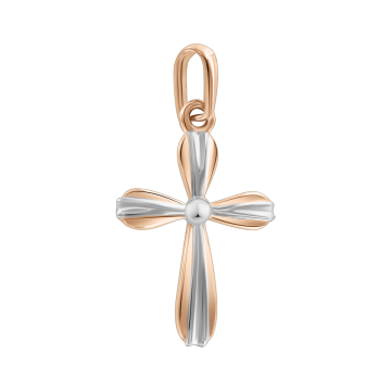 Kreuzanhänger aus Rot/ Weißgold 585° 