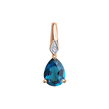 Anhänger aus Rotgold 585° mit Brillanten, Topas 