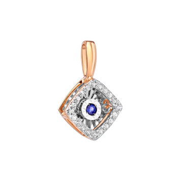 Anhänger aus Rotgold 585° mit Brillanten, Saphir 