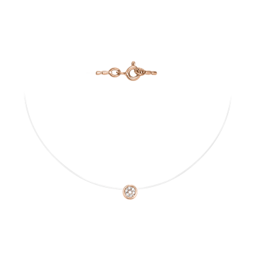 Unsichtbare Halskette mit Goldanhänger aus russischem Rotgold 585 