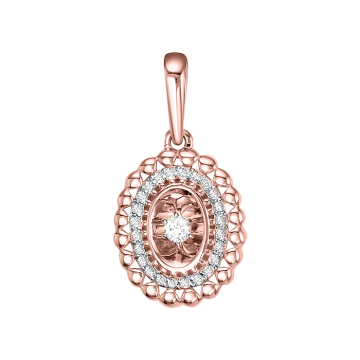 Anhänger aus Rotgold 585° mit Brillanten 