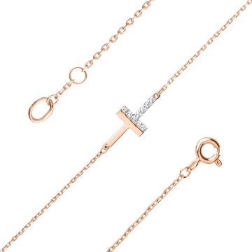 Armband aus Rotgold 585° mit Zirkonia 