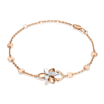 Armband aus Rot- und Weißgold 585 mit Brillanten 