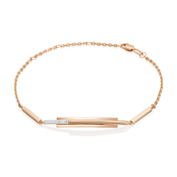 Armband aus Rotgold 585° mit Zirkonia 