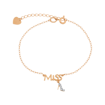 Armband aus Rotgold 585° mit Zirkonia 