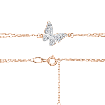 Armband aus Rotgold 585° mit Zirkonia 