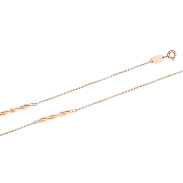 Браслет из красного золота 585 пробы «Бесконечность» с фианитами 