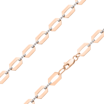 Bracelet in red gold of 585 assay value with zirconia 