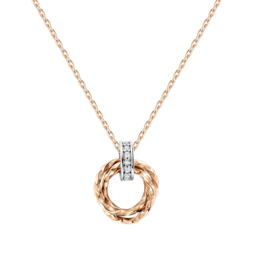 Kette aus Rotgold 585°mit Anhänger/ Zirkonia 42-45 cm