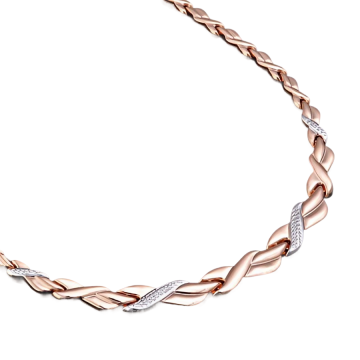 Gold-Kollier mit Diamantschliff. 