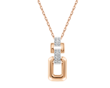 Chain with pendant in red gold of 585 assay value with zirconia 
