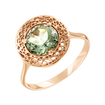 Rotgold 585° Damenring mit Amethyst 