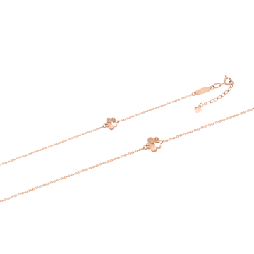 Foot chain in red gold of 585 assay value with cubic zirconia 