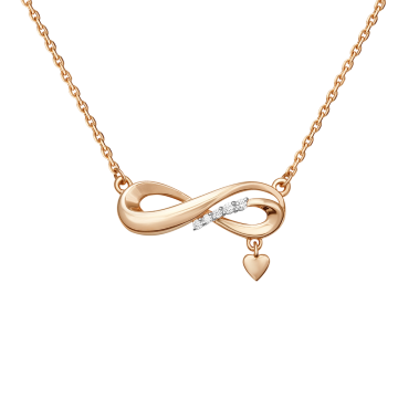 Kette aus Rotgold 585°mit Anhänger/ Zirkonia 