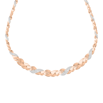 Collier aus Rot- und Weißgold 585° 