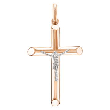 Cross from red gold of 585 assay value 