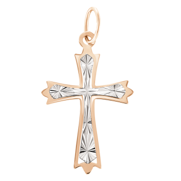 Kreuzanhänger aus Rot/ Weißgold 585° 