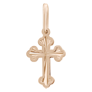 Cross from red gold of 585 assay value 