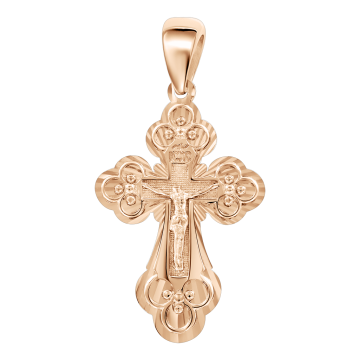 Cross from red gold of 585 assay value 