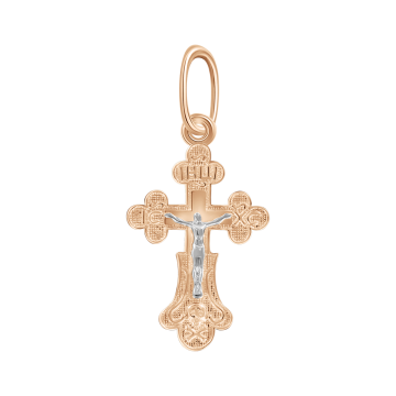 Cross from red gold of 585 assay value 
